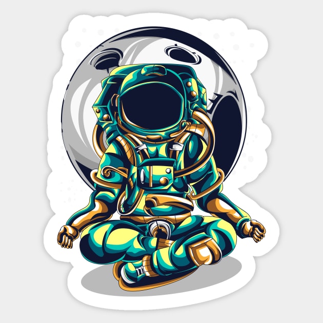 Astronaut Yoga Sticker by Misfit04